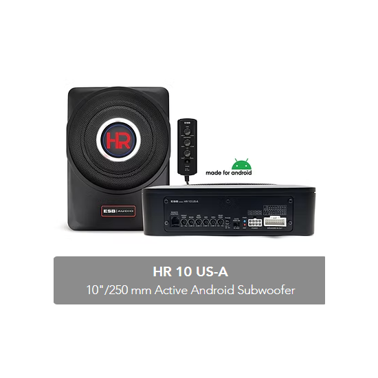 ESB AUDIO HR 10 US-A – 10”/ 250 mm aktywny subwoofer z 4-kanałowym wzmacniaczem do systemów Android harmony-series